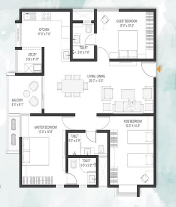  3 BHK Apartment at Mahendra Aarya, Electronic City – for Rent